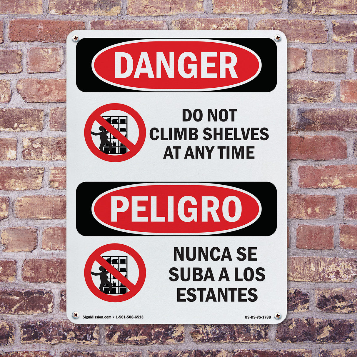 Do Not Climb Shelves At Any Time