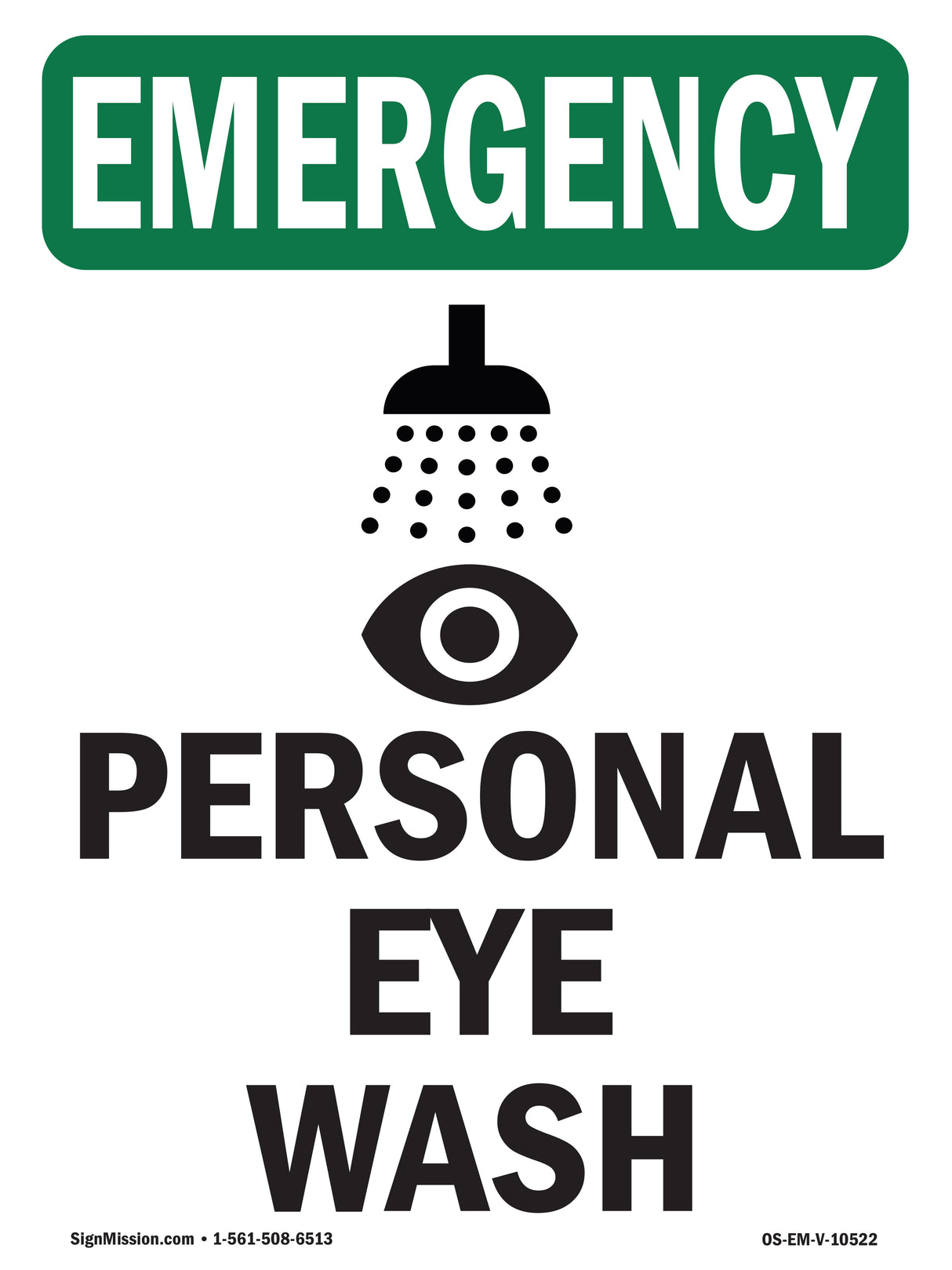 Personal Eyewash Station Inside With Symbol