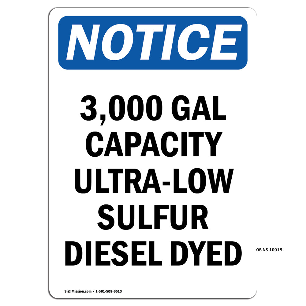3,000 Gal Capacity Ultra-Low Sulfur Diesel Dyed