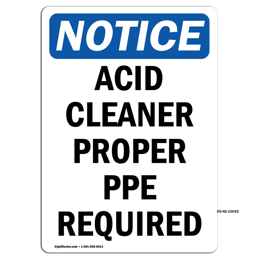 Acid Cleaner Proper PPE Required