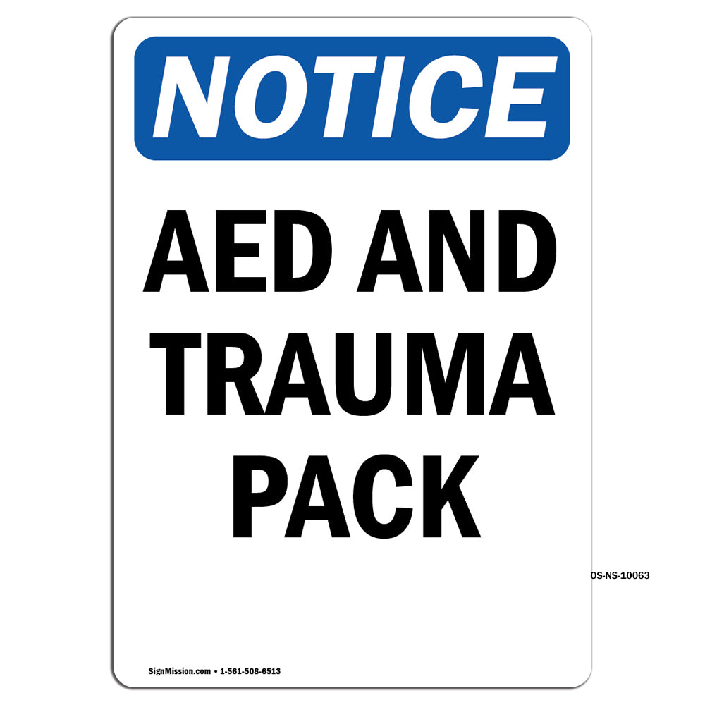 AED And Trauma Pack Sign