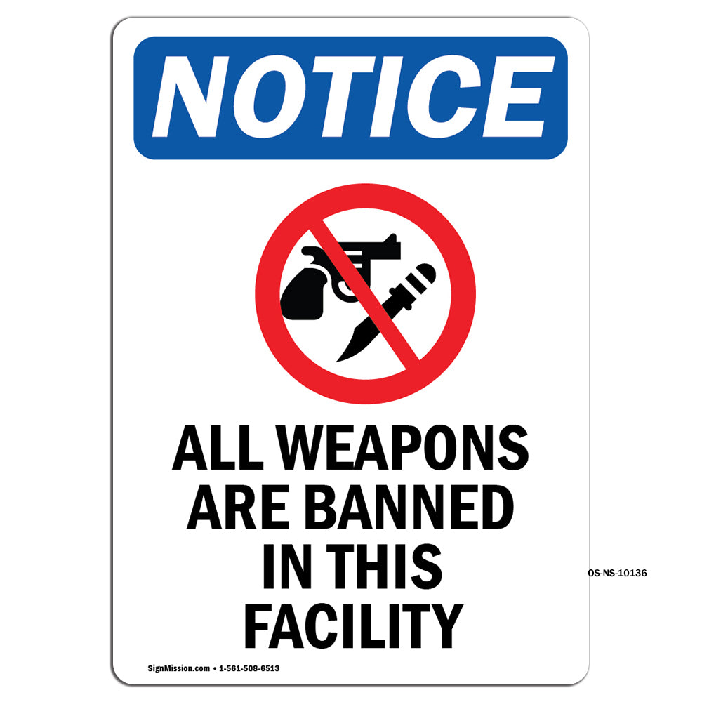 NOTICE All Weapons Are Banned In This Facility