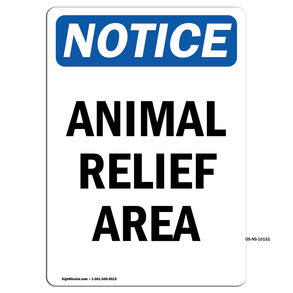 Animal Relief Area Sign