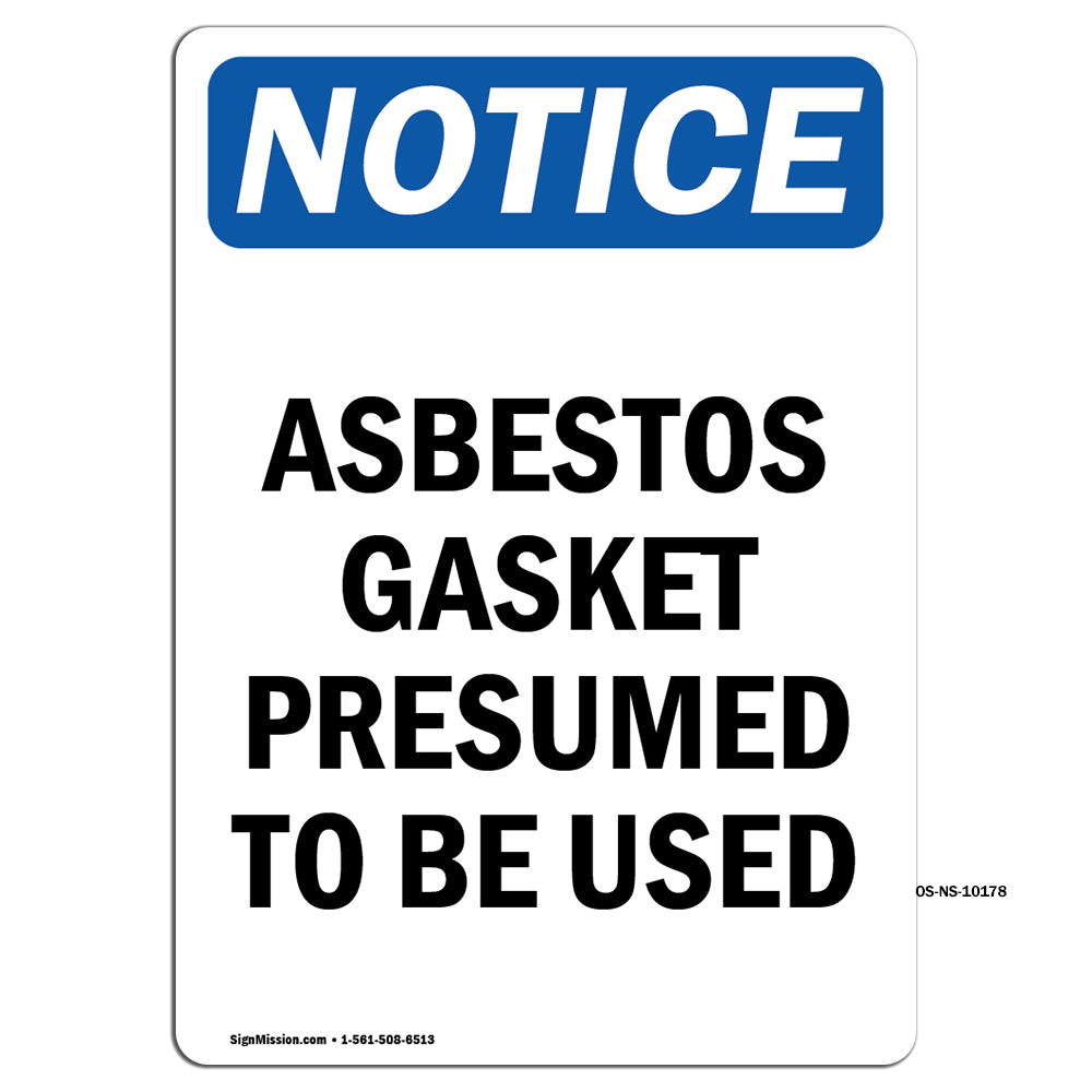 Asbestos Gasket Presumed To Be Used