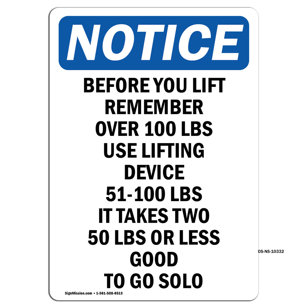Before You Lift Remember Over 100 Lbs Use