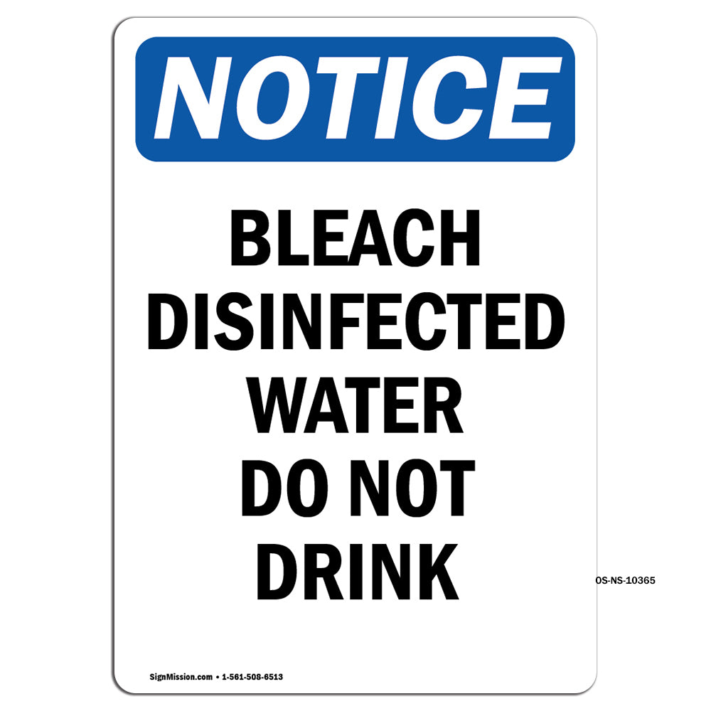 Bleach Disinfected Water Do Not Drink