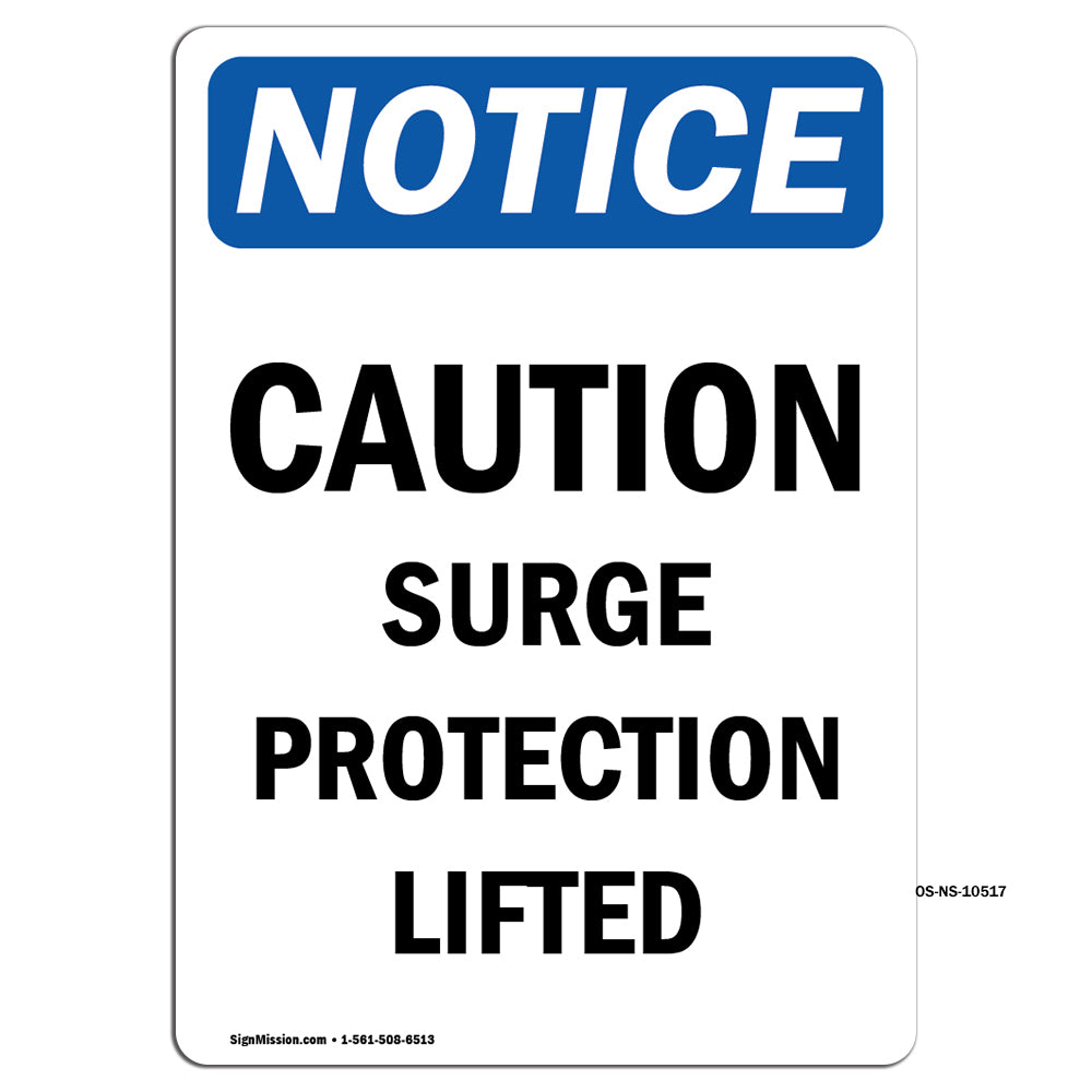 Caution Surge Protection Lifted