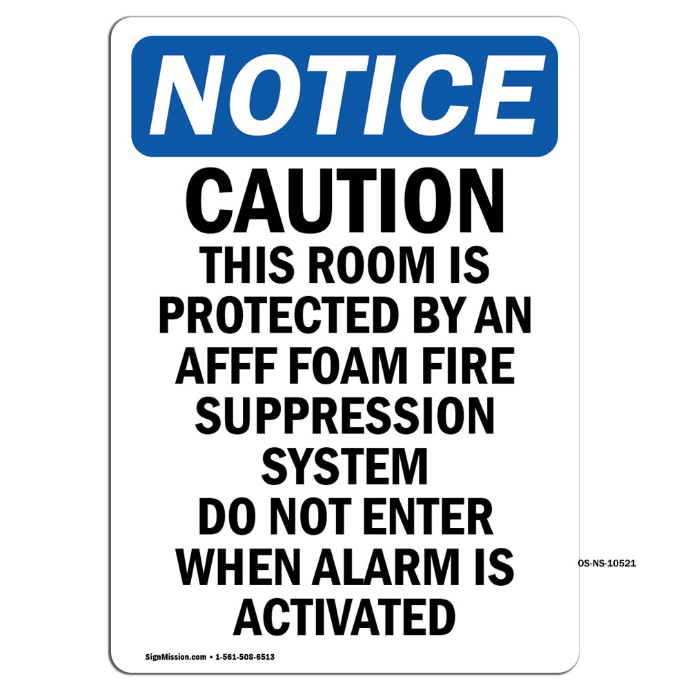 Caution This Room Is Protected By An Afff Sign