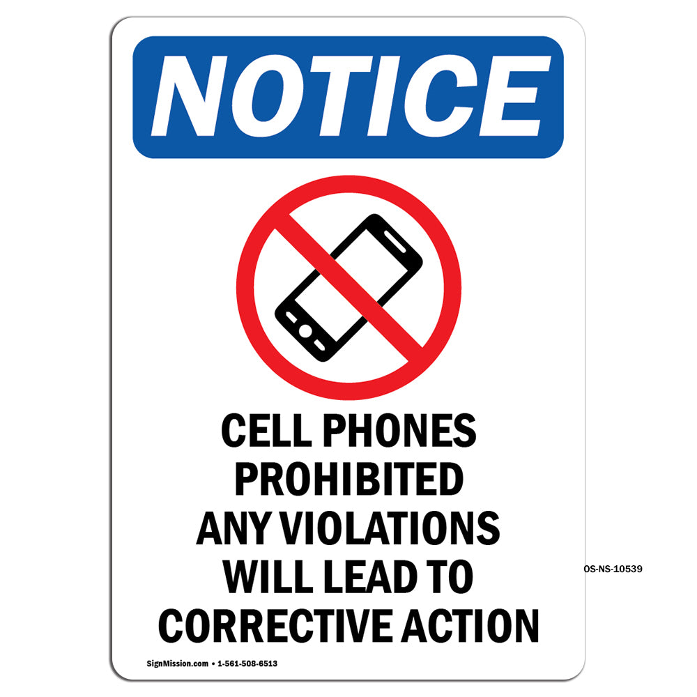 Cell Phones Prohibited Any Violations
