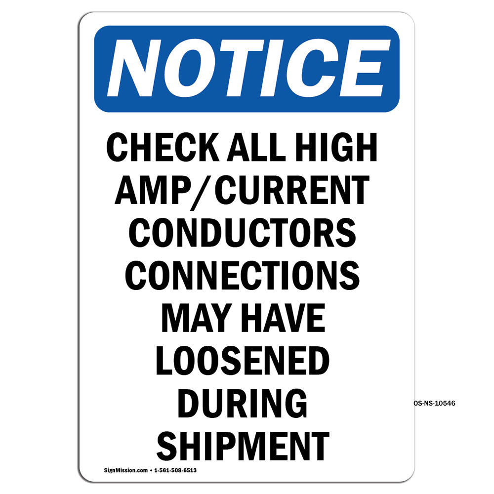 Check All High Amp Current Conductor Connections