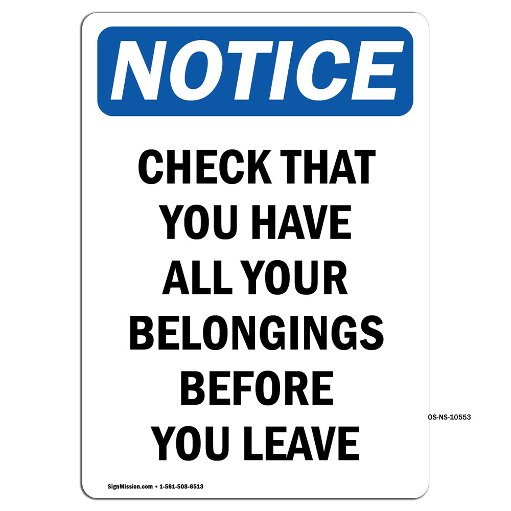Check That You Have All Your Belongings