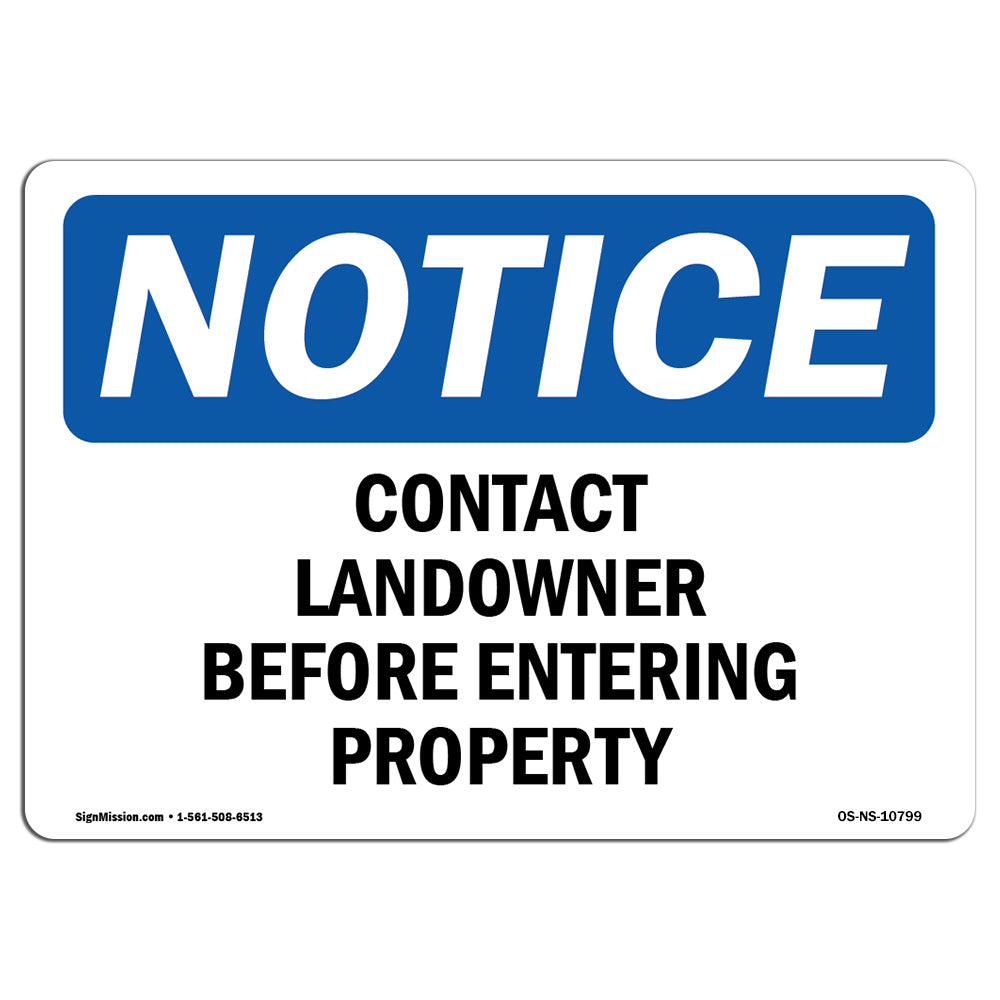 Contact Landowner Before Entering Property