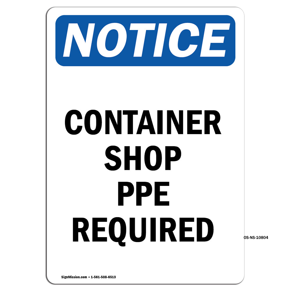 Container Shop PPE Required