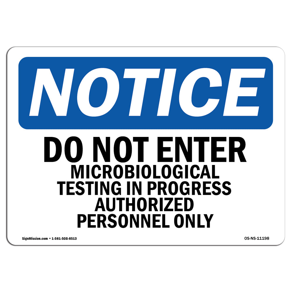 Do Not Enter Microbiological Testing In