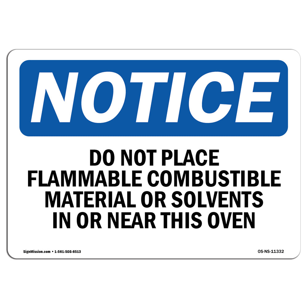 Do Not Place Flammable Combustible Material