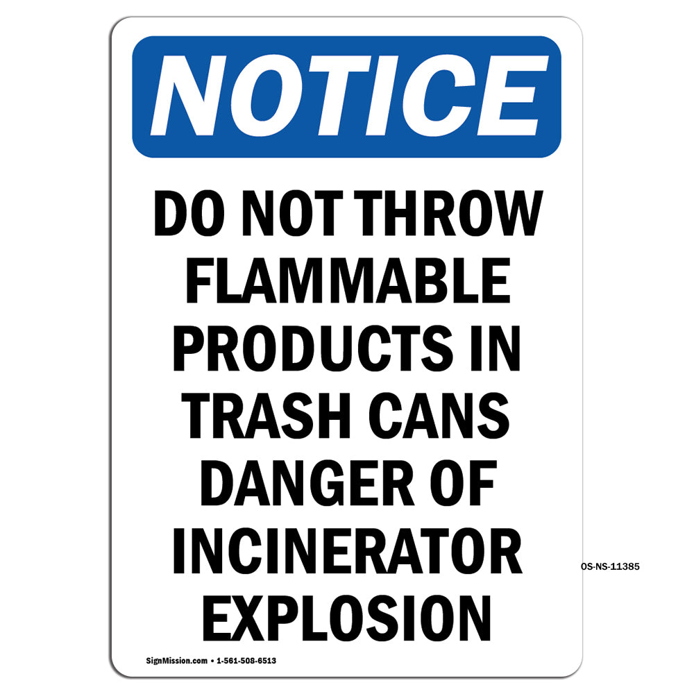 Do Not Throw Flammable Products In Trash