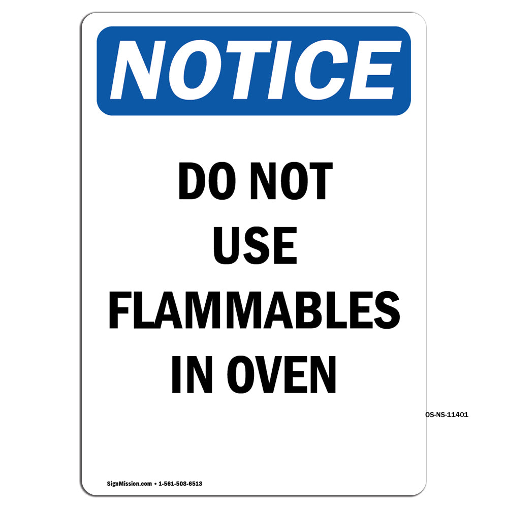 Do Not Use Flammables In Oven