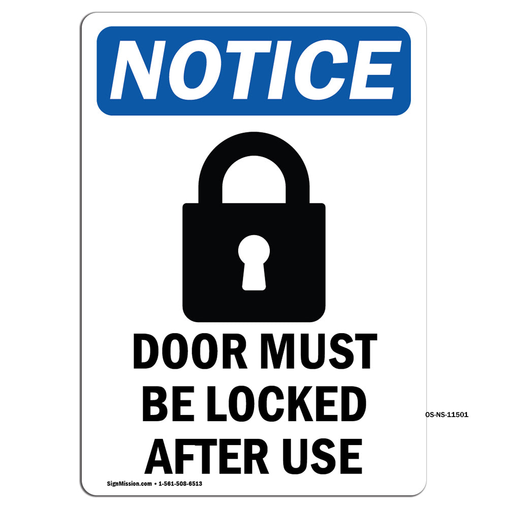 Door Must Be Locked After Use