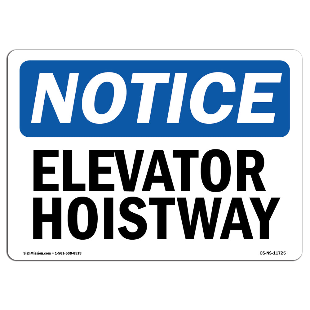 Elevator Hoistway Sign