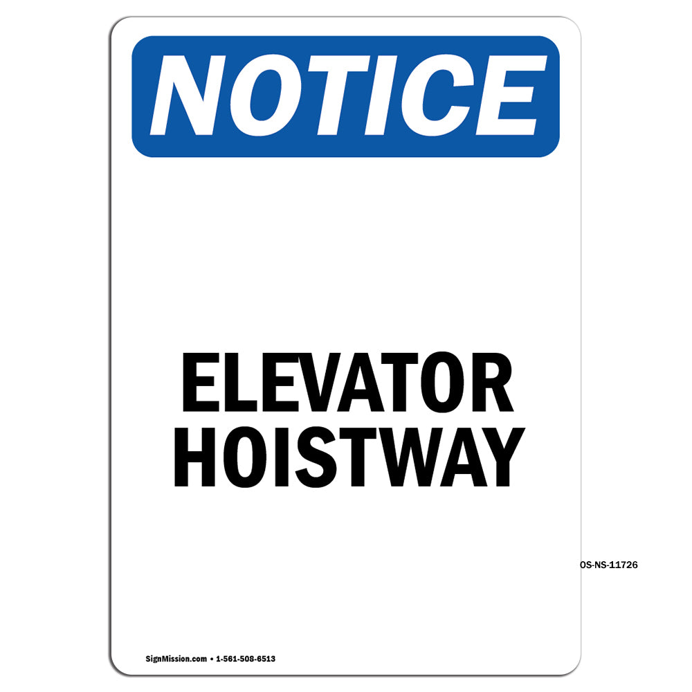 Elevator Hoistway Sign