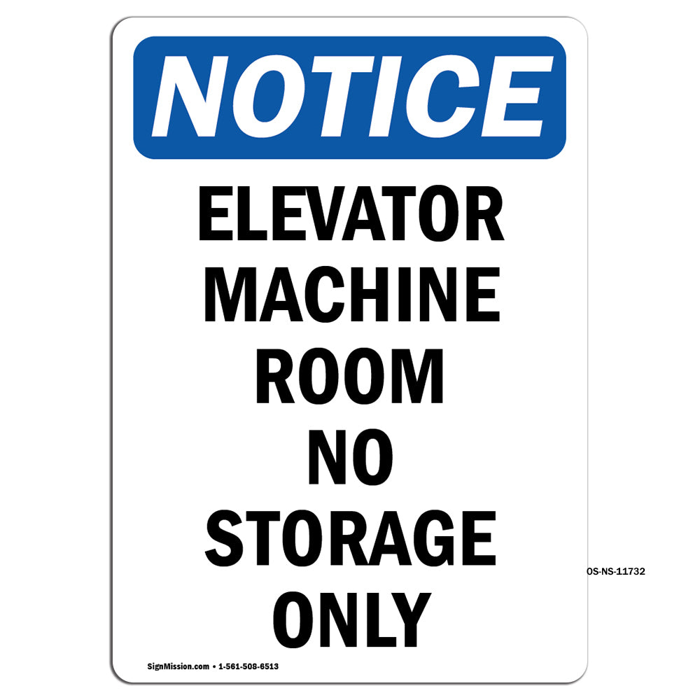 Elevator Machine Room No Storage Allowed
