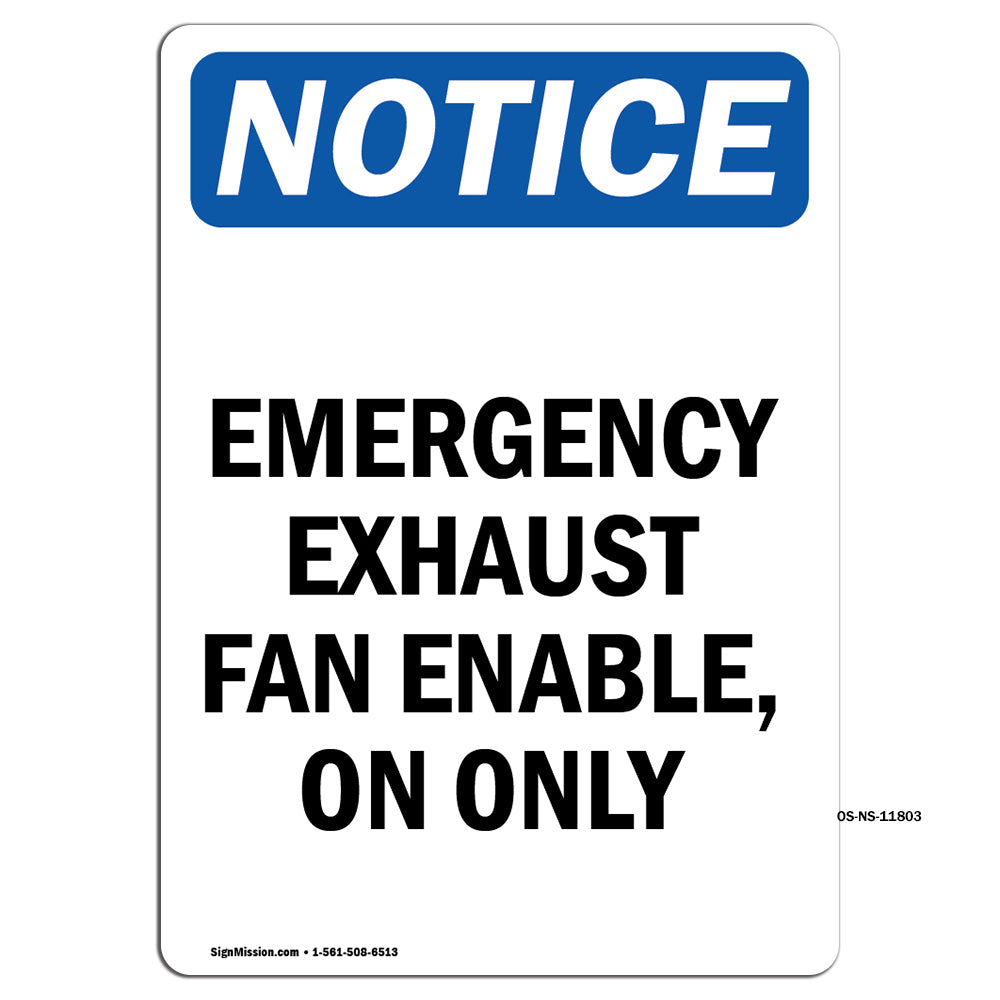 Emergency Exhaust Fan Enable, On Only