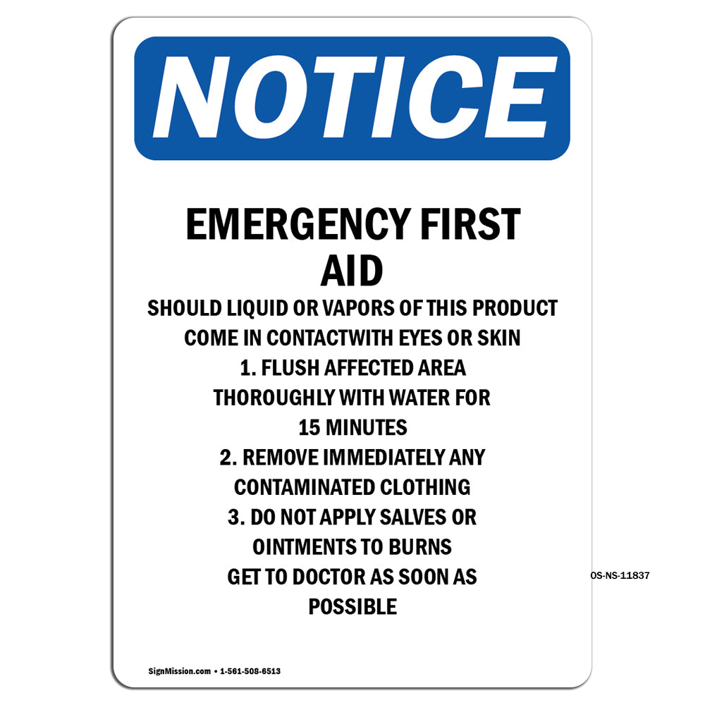 Emergency First Aid Should Liquid Or Vapors