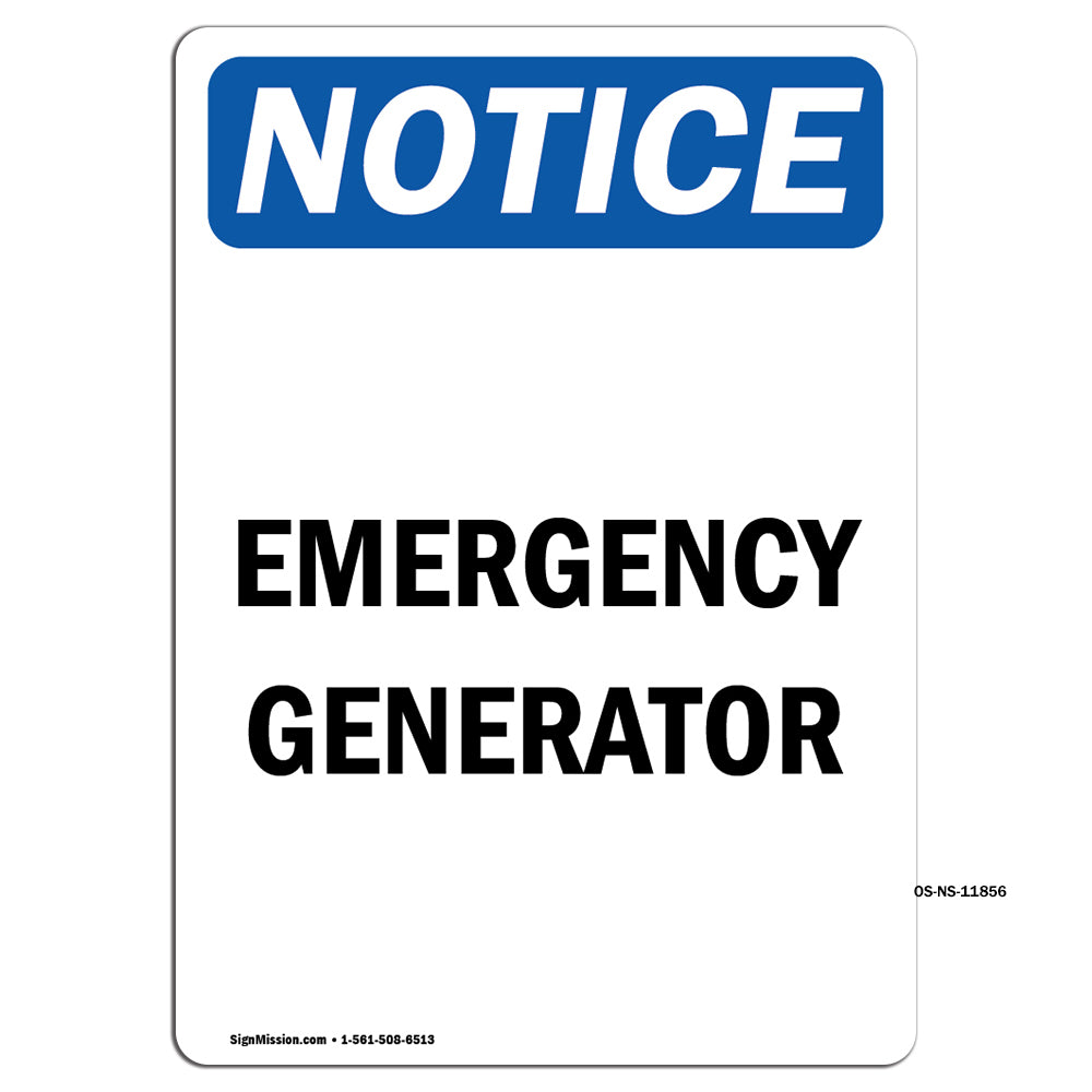 Emergency Generator Sign