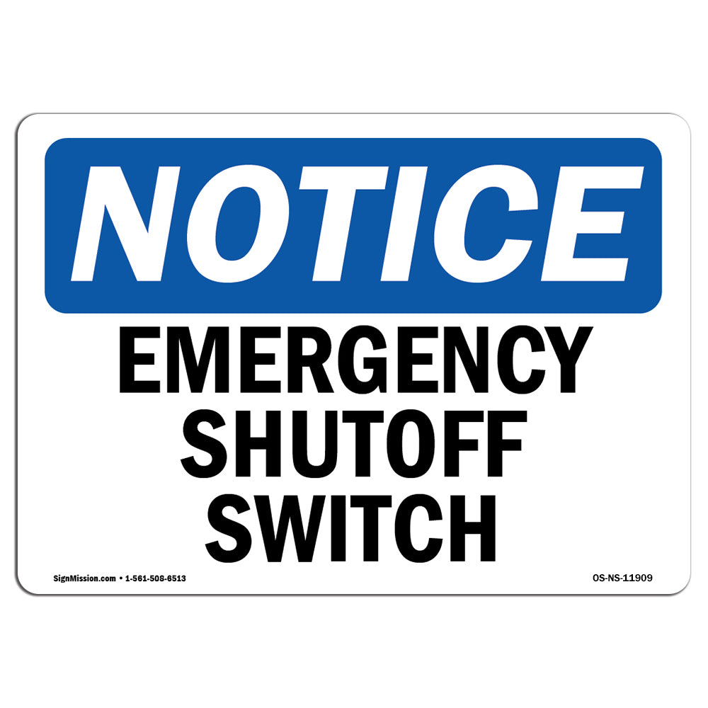 Emergency Shutoff Switch Sign