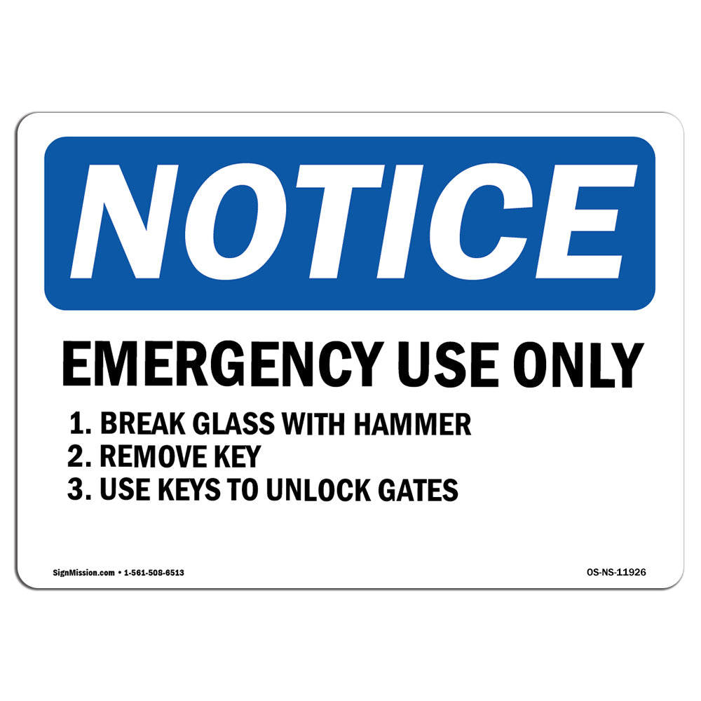Emergency Use Only 1. Break Glass