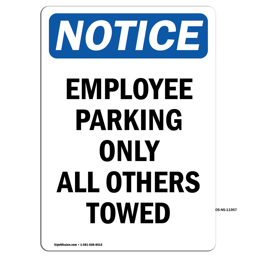 Employee Parking Only All Others Towed