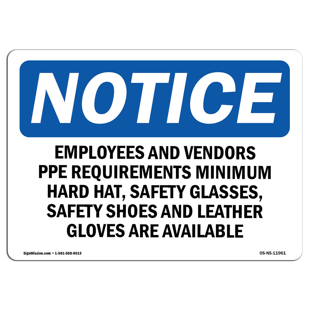 Employees And Vendors PPE Requirements Minimum