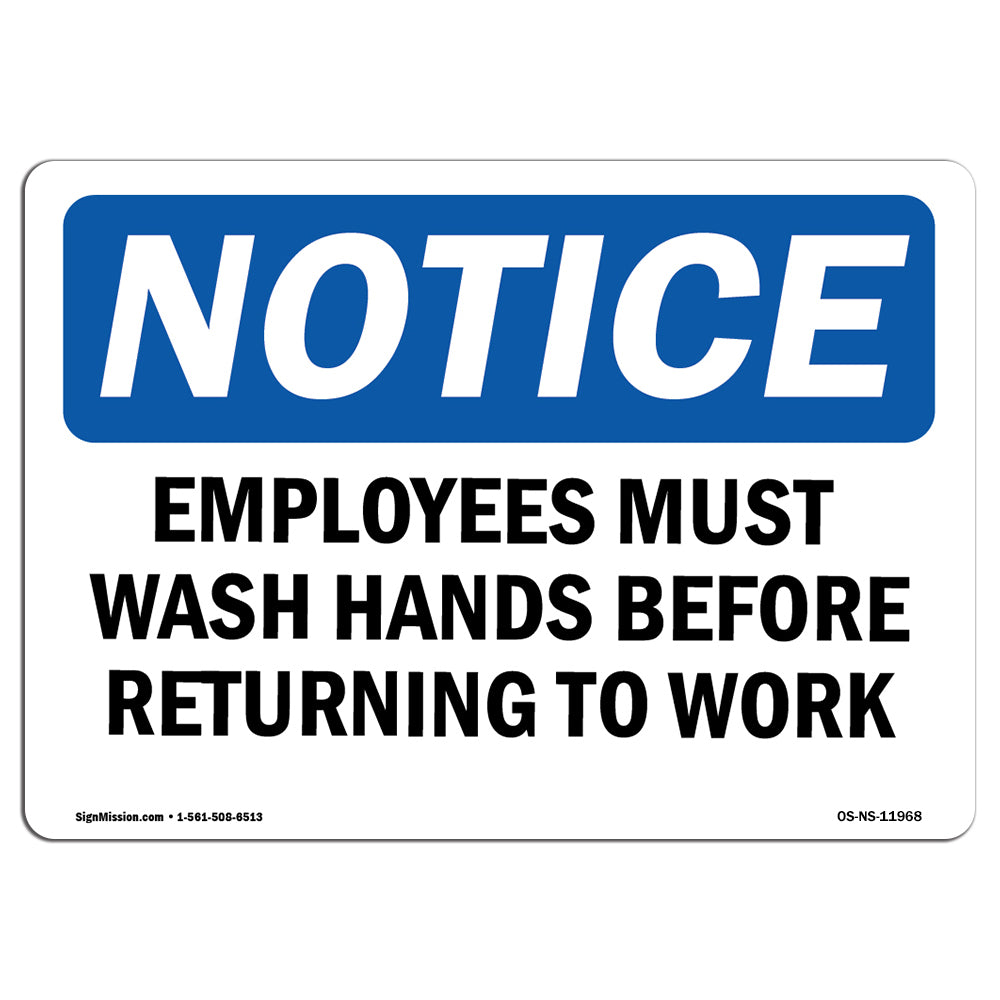 Employees Must Wash Hands Before Returning To Work