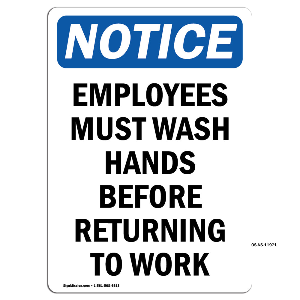 Employees Must Wash Hands Before Returning To Work