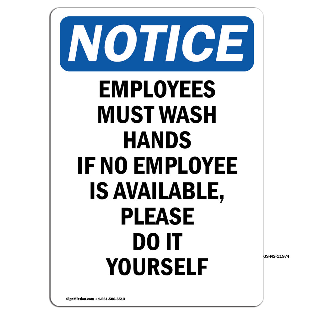 Employees Must Wash Hands If No Employee