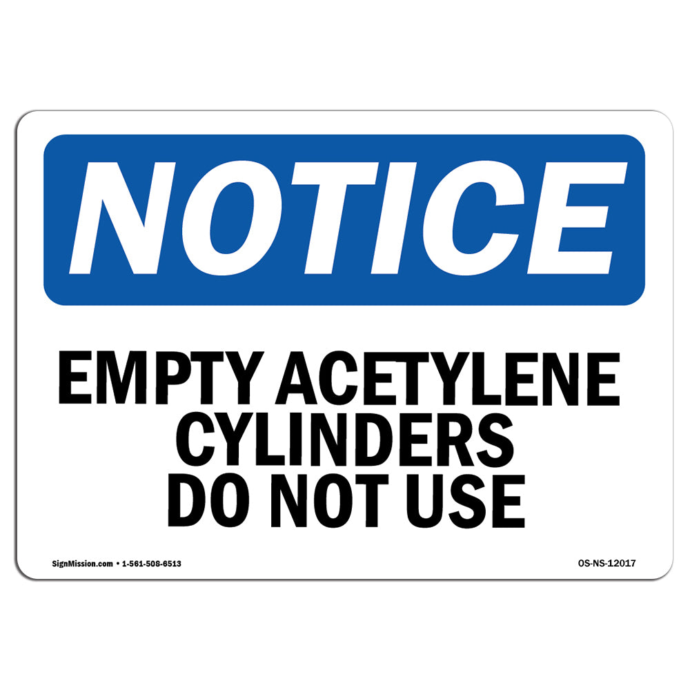 Empty Acetylene Cylinders Do Not Use