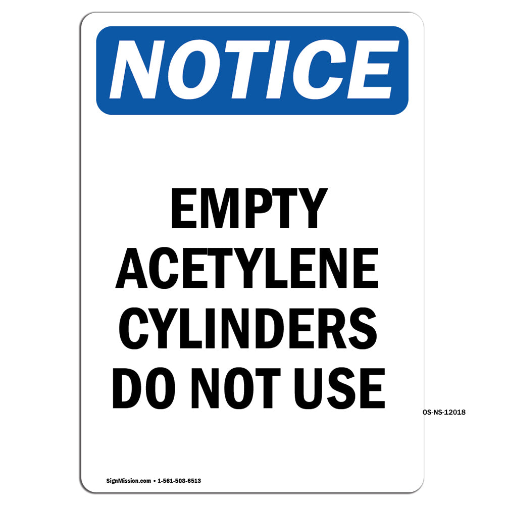 Empty Acetylene Cylinders Do Not Use