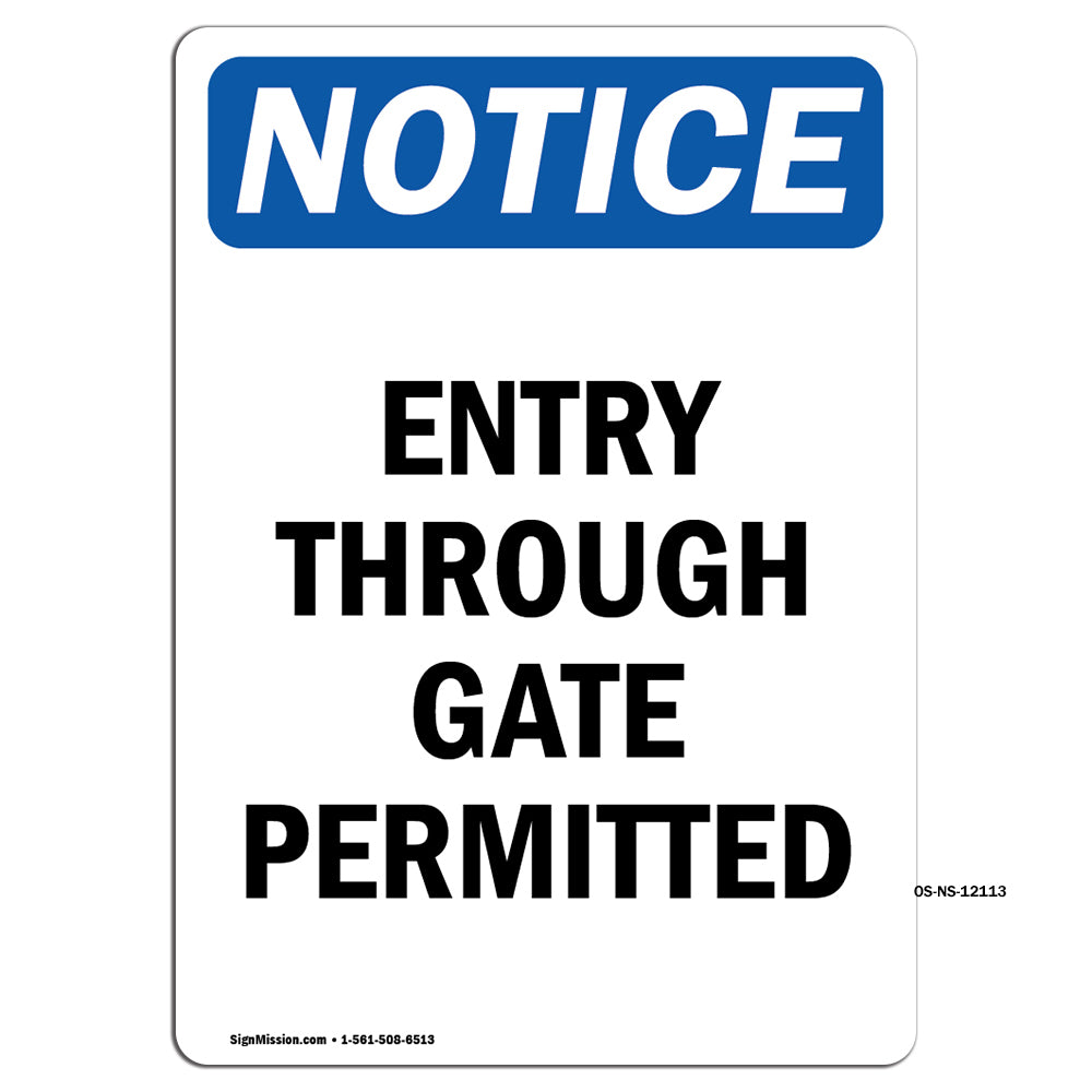 Entry Through Gate Permitted