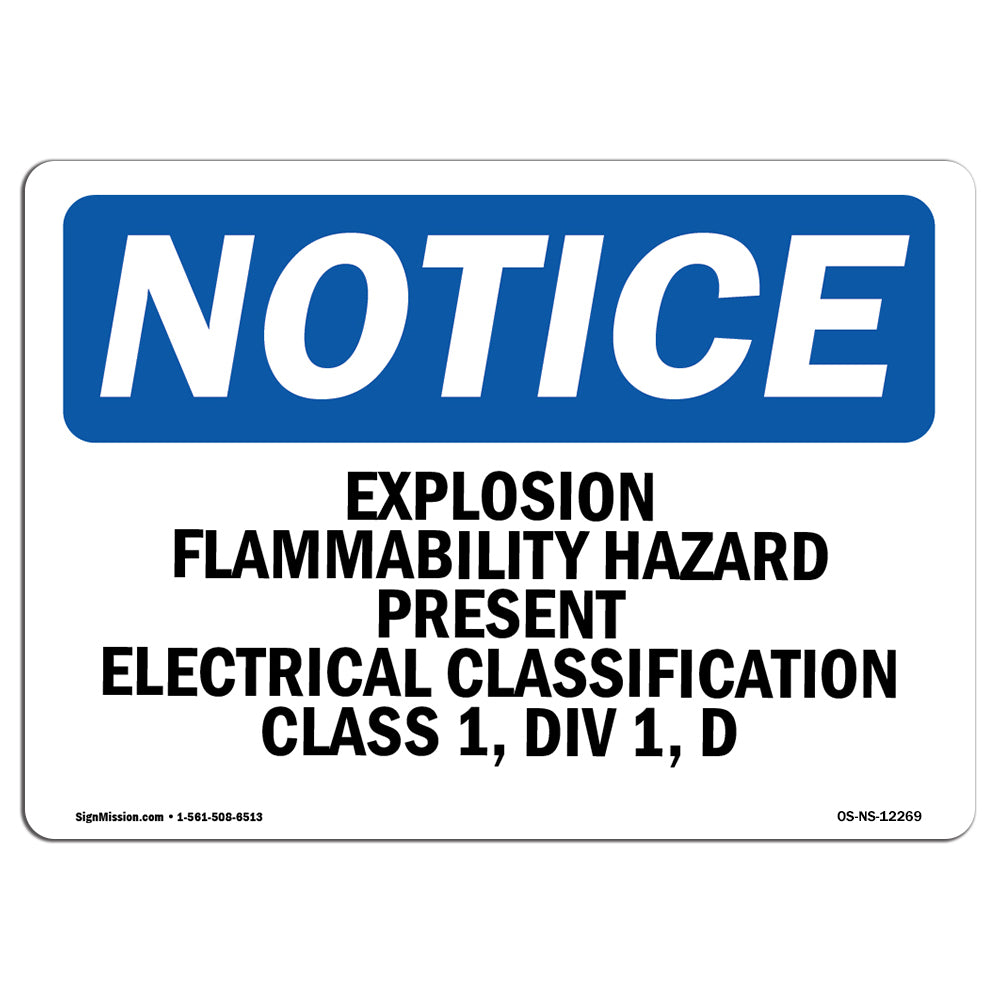 Explosion Flammability Hazard Present Electrical Sign