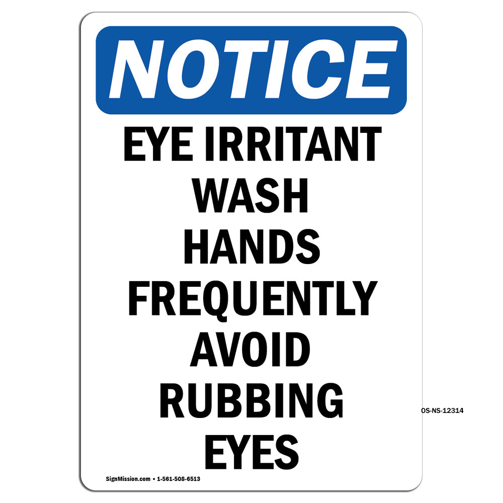 Eye Irritant Wash Hands Frequently Avoid