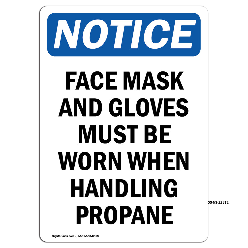 Face Mask And Gloves Must Be Worn When Handling Sign