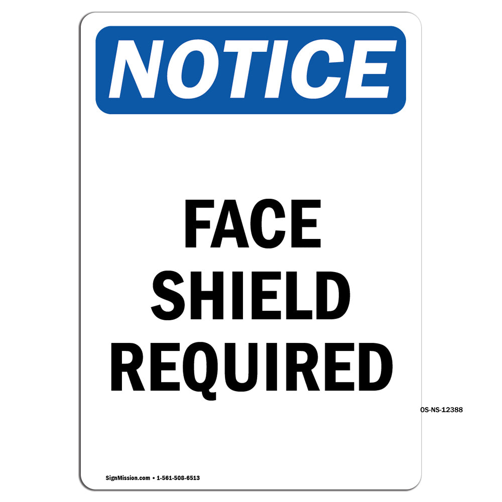 Face Shield Required Sign
