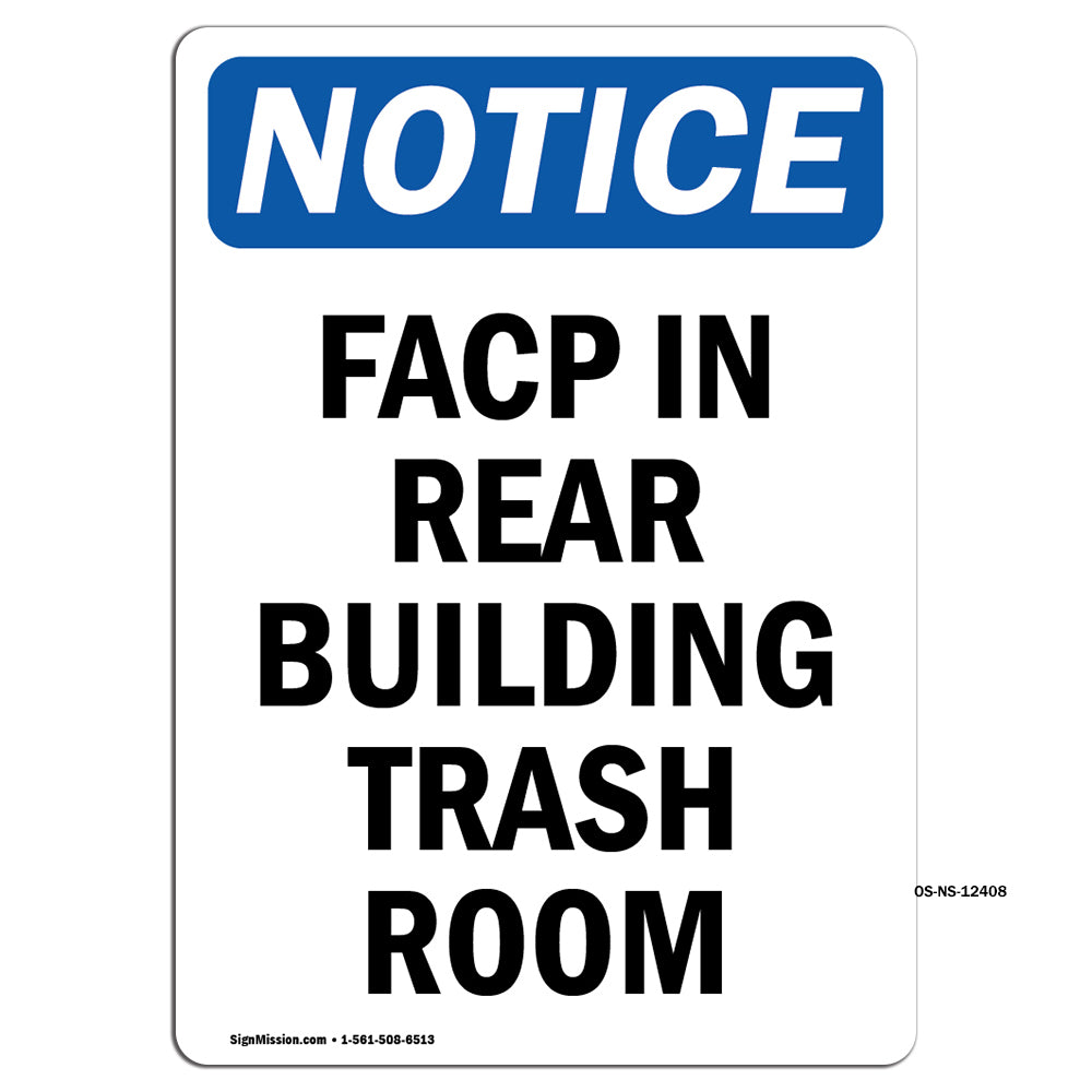 FACP In Rear Building Trash Room