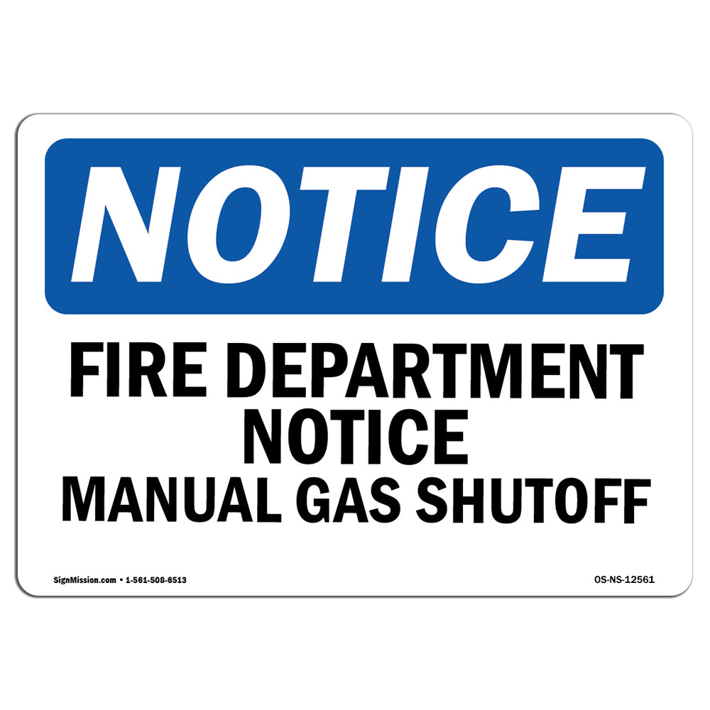 Fire Department Notice Manual Gas Shutoff