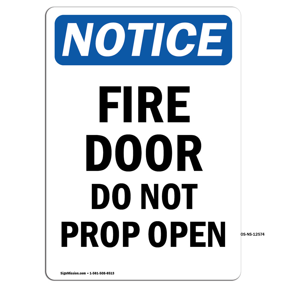 Fire Door Do Not Prop Open Sign