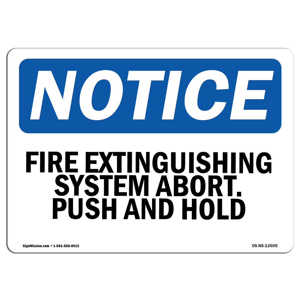 Fire Extinguishing System Abort, Push And Hold
