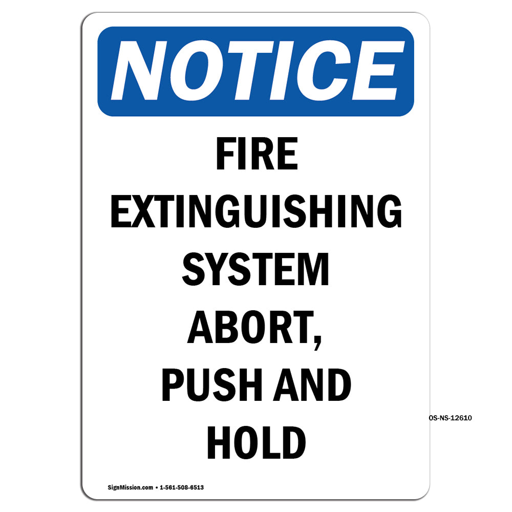 Fire Extinguishing System Abort, Push And Hold