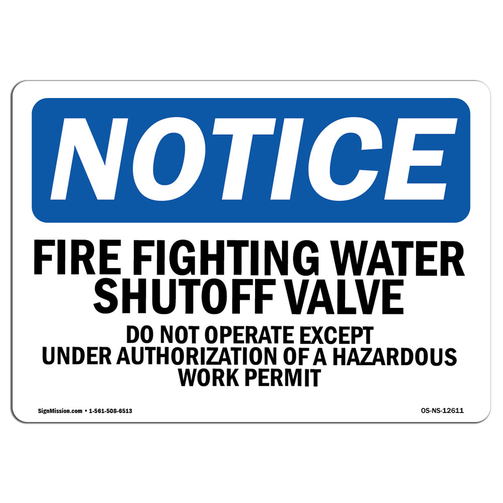 Fire Fighting Water Shutoff Valve Do Not