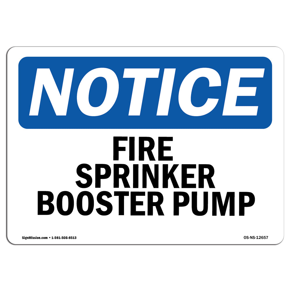 Fire Sprinkler Booster Pump Sign