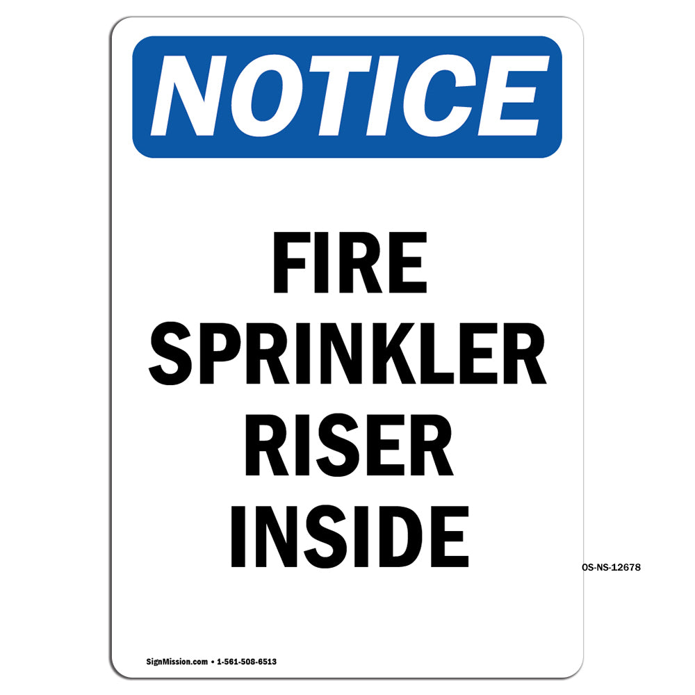 Fire Sprinkler Riser Inside Sign